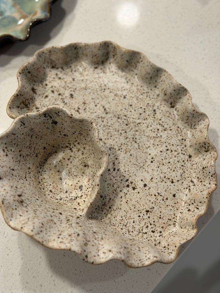 wavy-rimmed spiral chip and dip plates — view 3