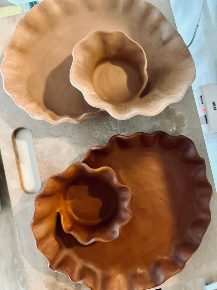 wavy-rimmed spiral chip and dip plates — view 5